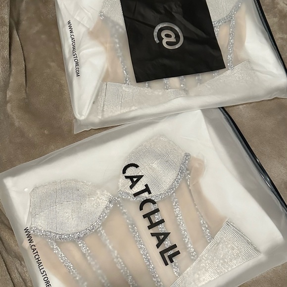 Elegant White Diamond Bodycon Maxi Dress NWT - Picture 6 of 8